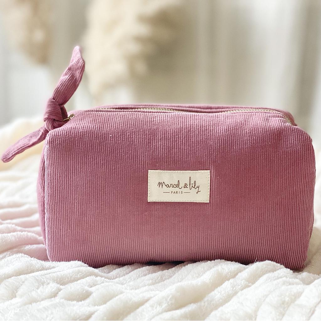 Trousse en velours - Bois de rose