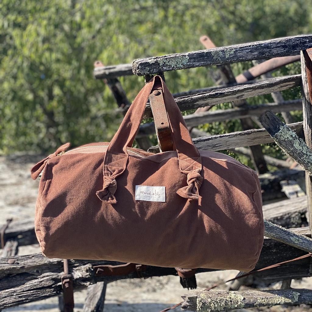 sac polochon velours - Châtaigne