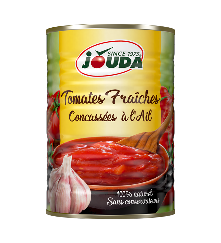 Tomate fraiche concassée a l'ail 400 gr (Jouda)