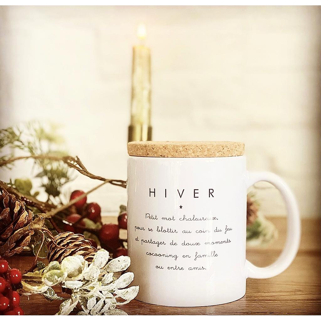 Mug avec son couvercle en liège  "HIVER"