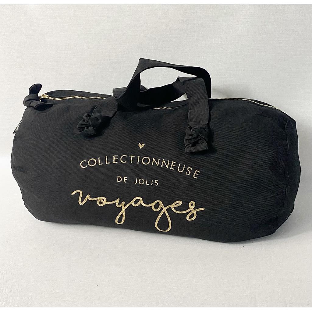Sac Polochon -noir - Collectionneuse de jolis voyages