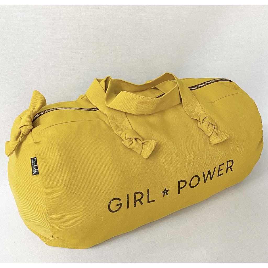 Sac Polochon- moutarde- "Girl Power"