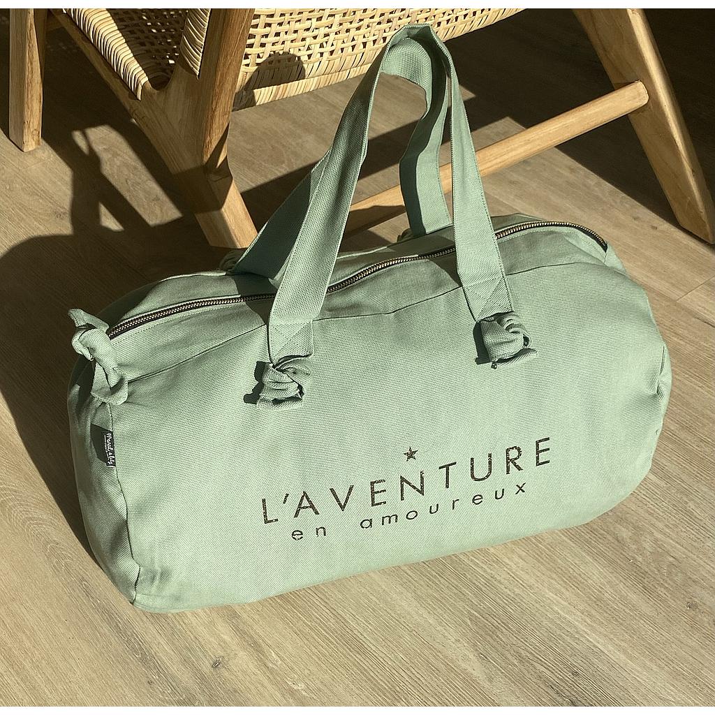 Sac Polochon - sauge - L'Aventure en amoureux