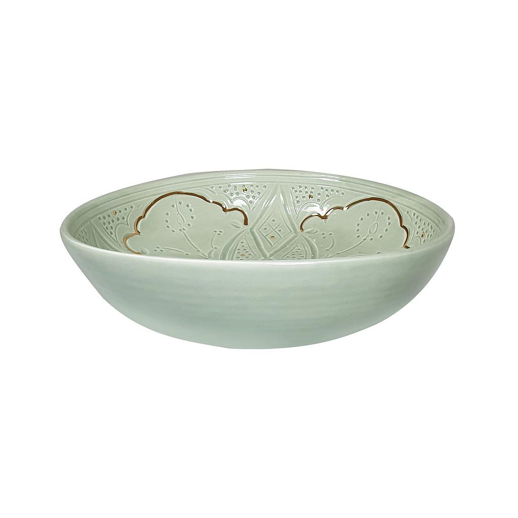 Assiette creuse Empreinte mint gold
