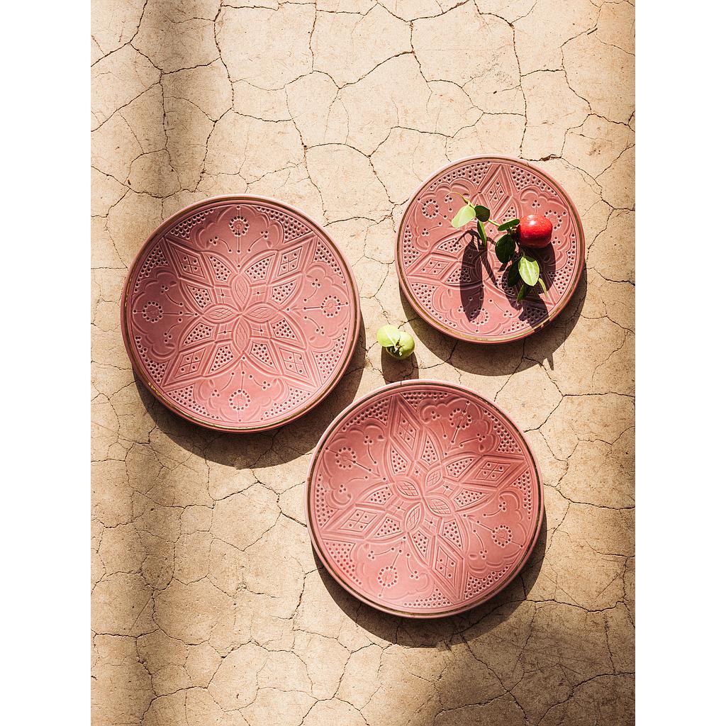 Assiette Empreinte aubergine gold