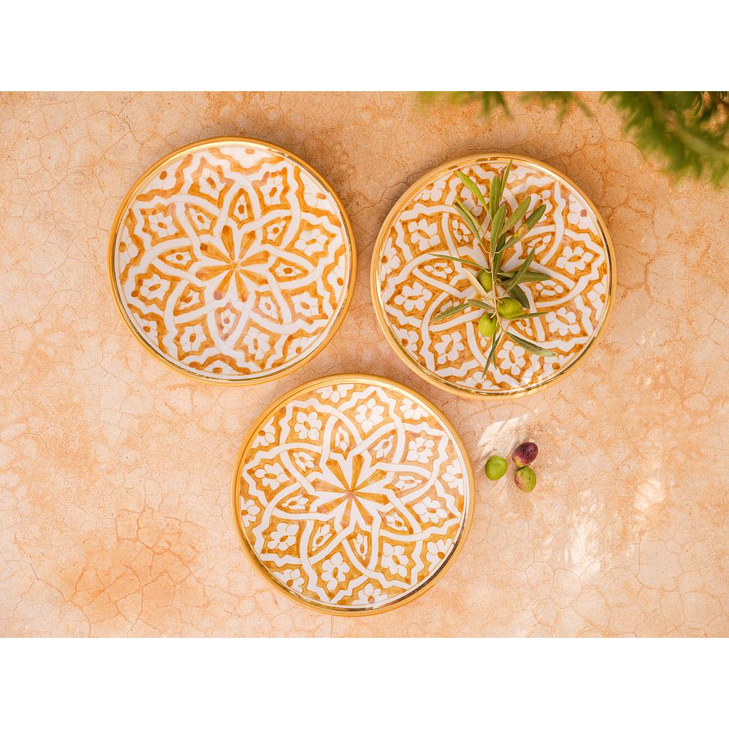 Assiette Fassia paille gold