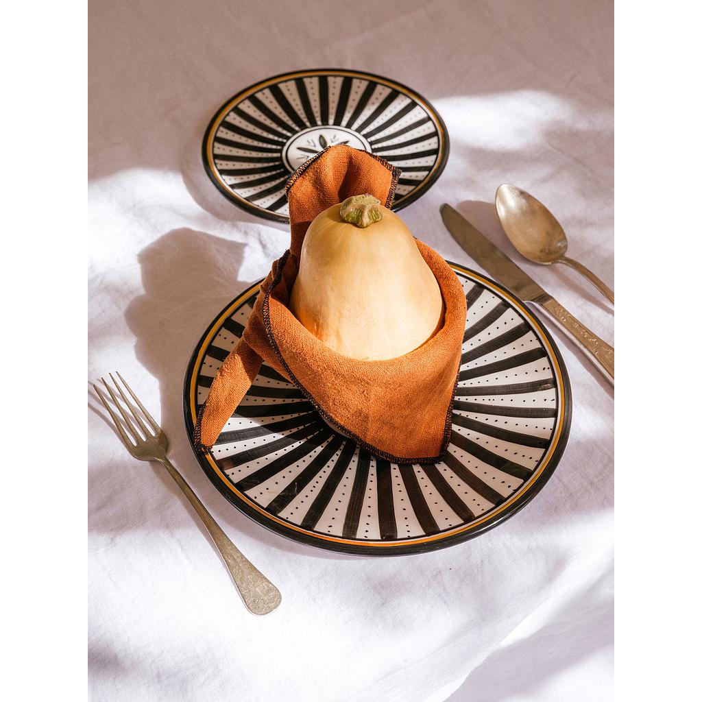 Assiette Sunflower noir gold