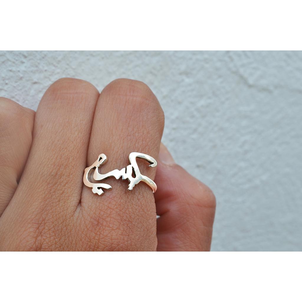 BAGUE " KISS ME " EN ARGENT