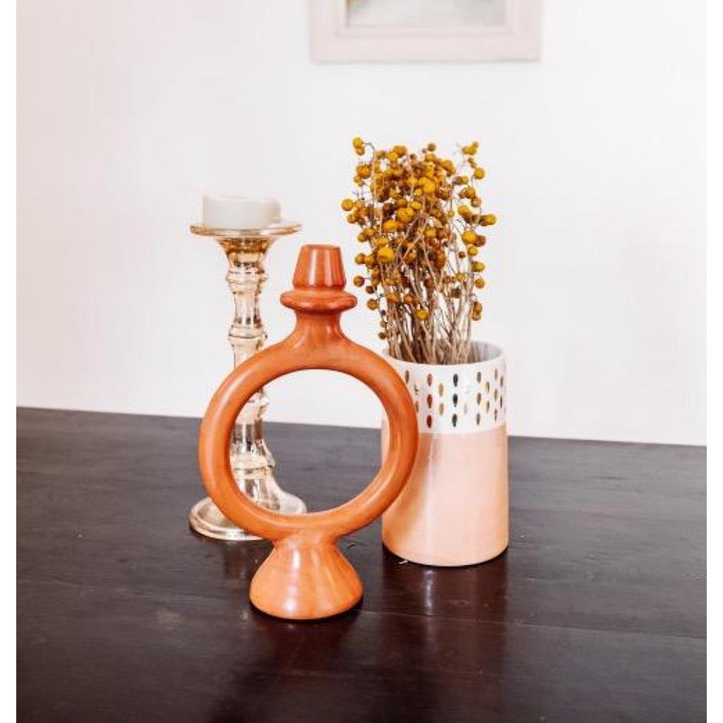BOUGEOIR TADELAKT ANNEAU TERRACOTTA