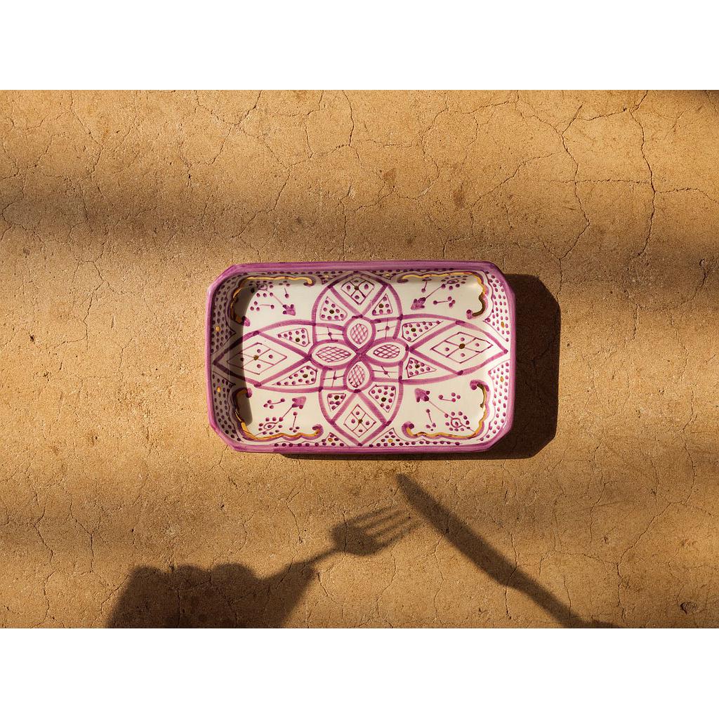 Grand plateau rectangle Zwak lilas gold