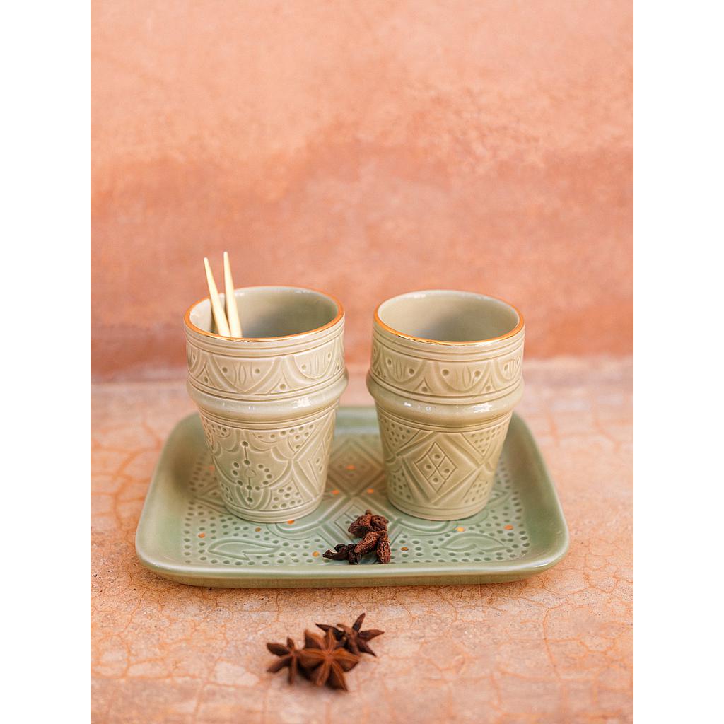 Moyenne tasse beldi Empreinte mint gold