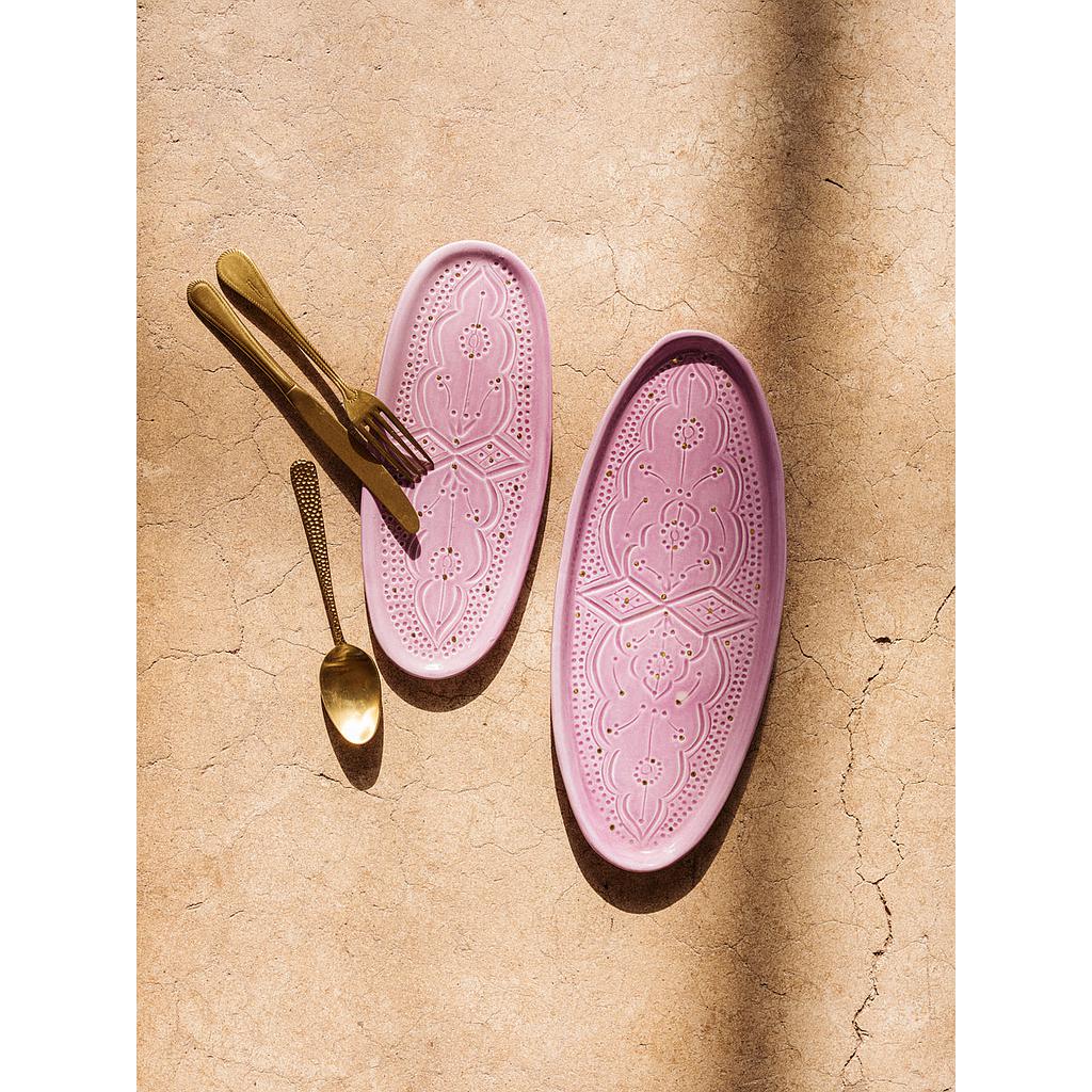 Plateau ovale Empreinte lilas gold