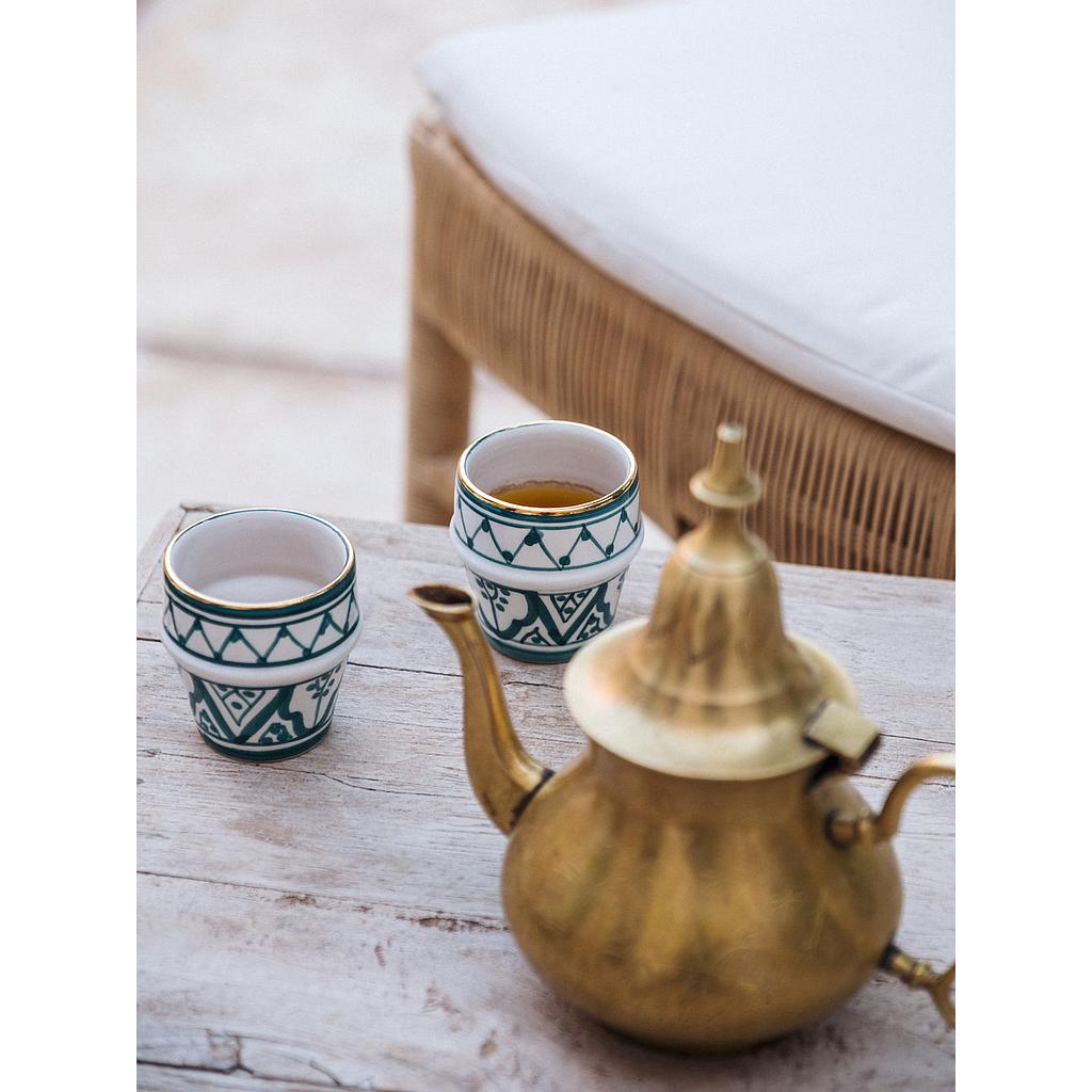 2 Petites tasses à café Zwak vert gold