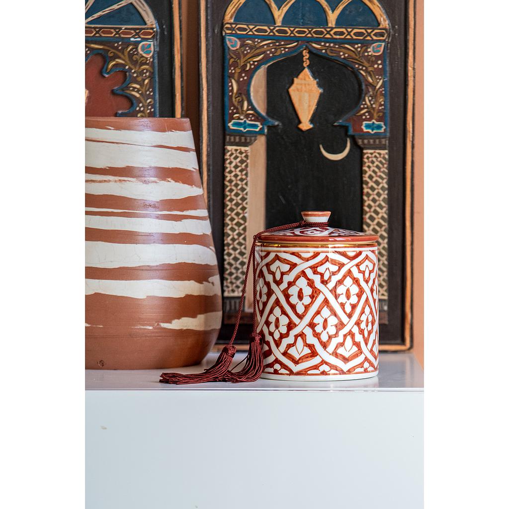GRANDE BOUGIE AVEC COUVERCLE FASSIA MARSALA PARFUMÉE ORIENTAL