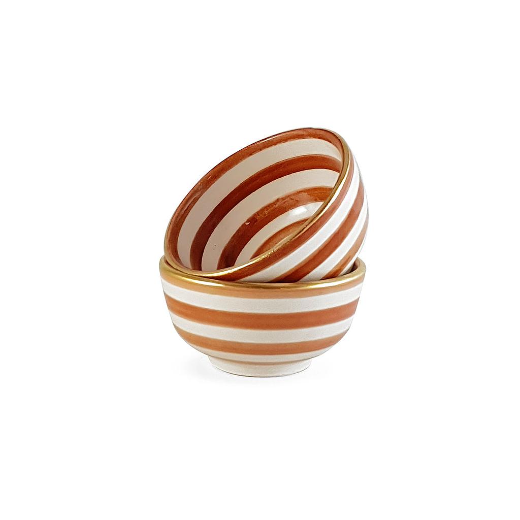 2 Mini bols céramique terracotta  gold