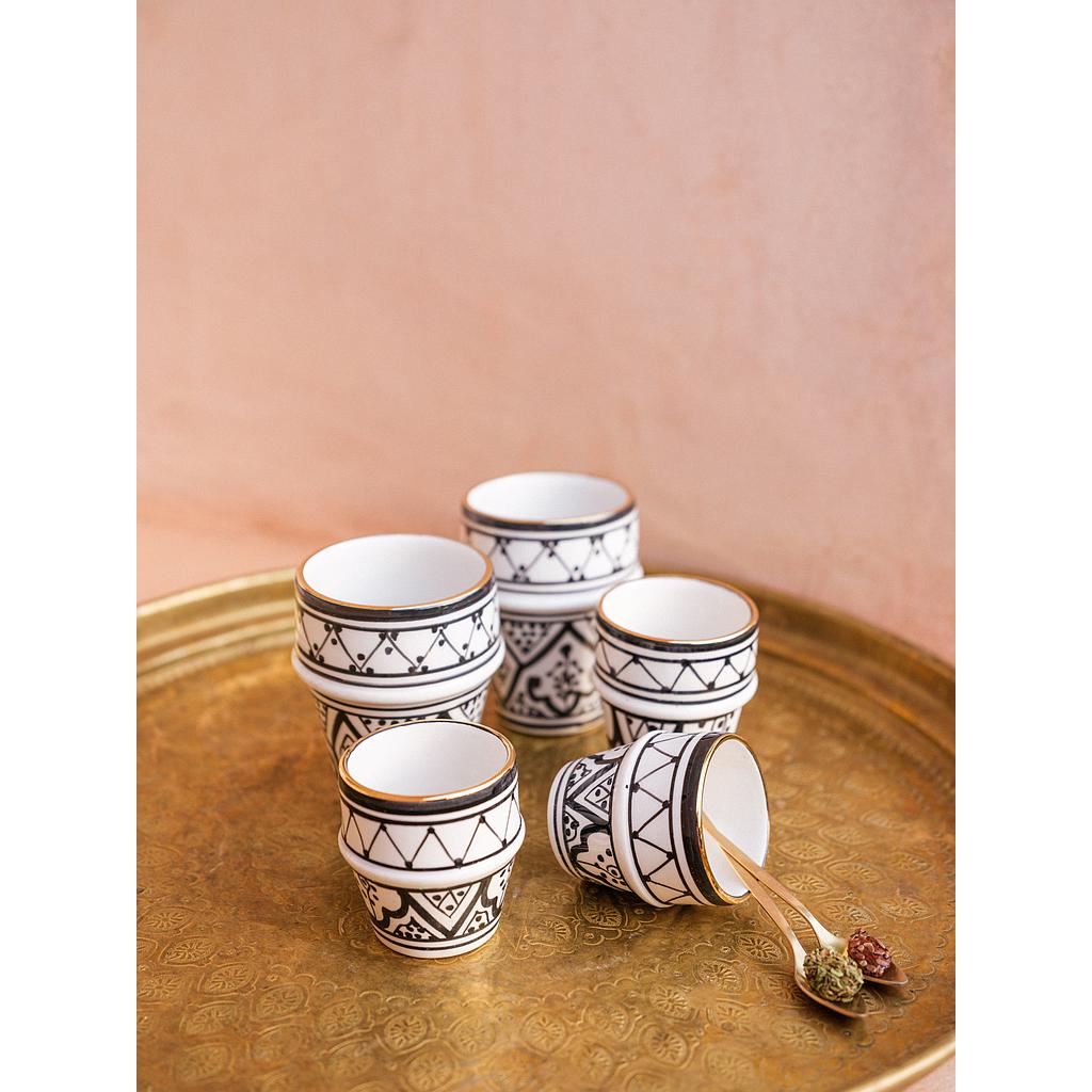 2 Moyennes tasses beldi Zwak noir gold
