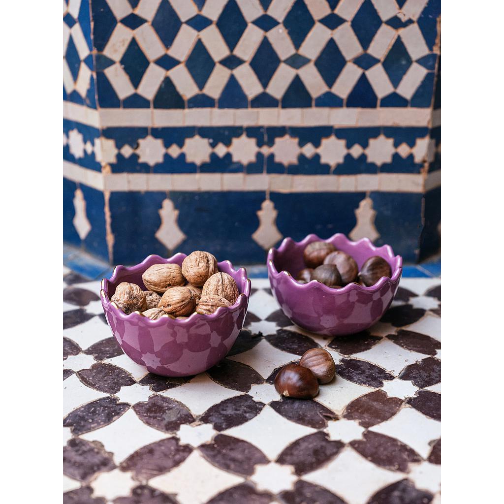 Bols et saladier ronds Tazza lilas gold