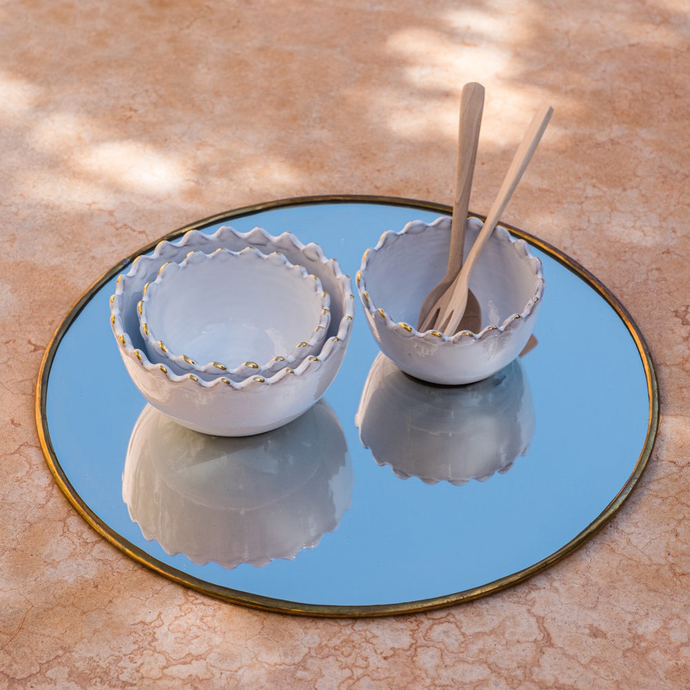 Petit bol rond Tazza blanc gold