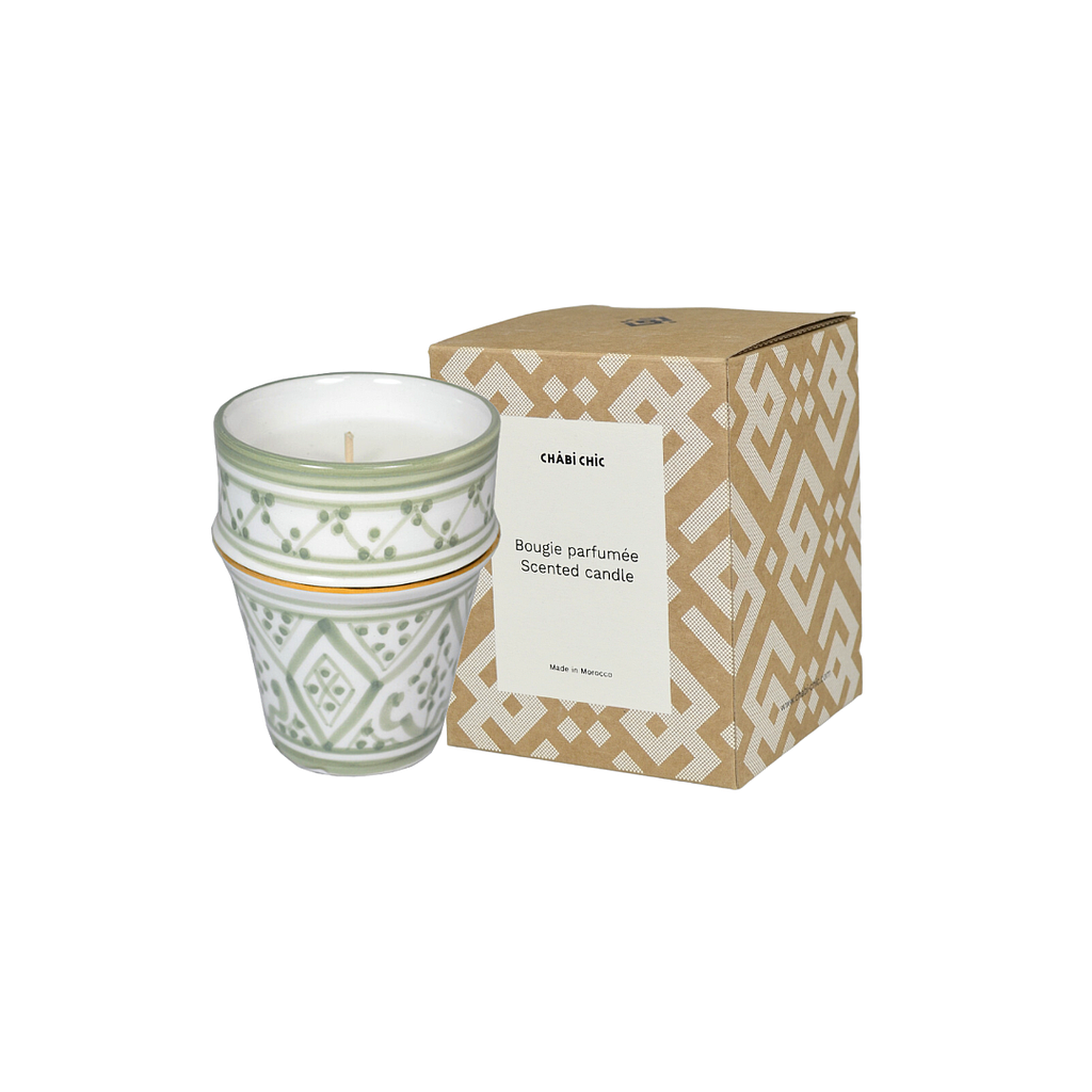 Bougie grande tasse beldi Zwak mint parfumée figuier