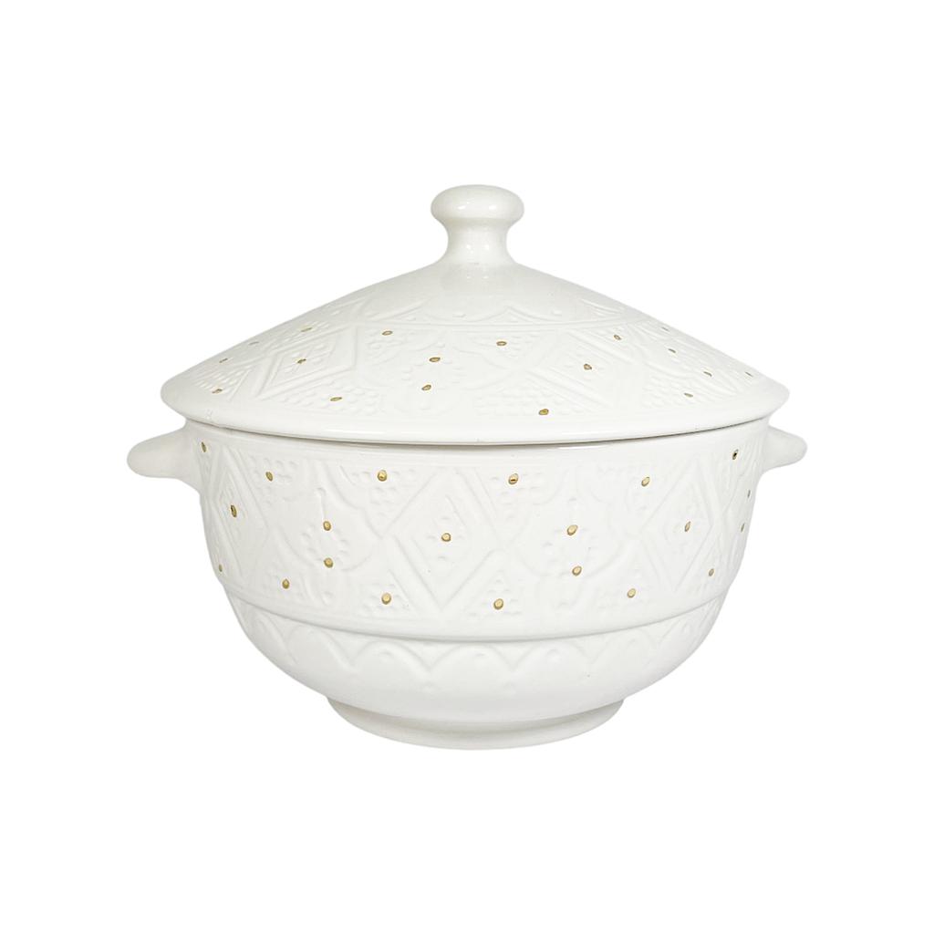 Soupiere Empreinte blanc gold