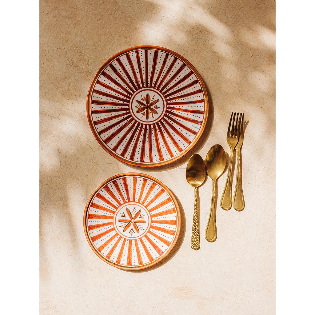 Assiette Sunflower marsala gold