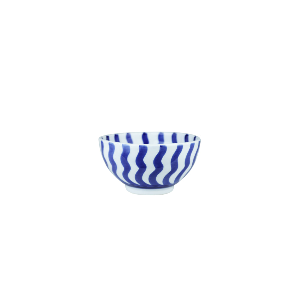 Bols et saladier ronds Vague bleu majorelle gold