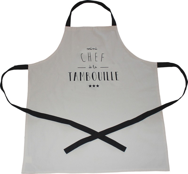 Tablier Mini Chef de la tambouille + pochon en tissu