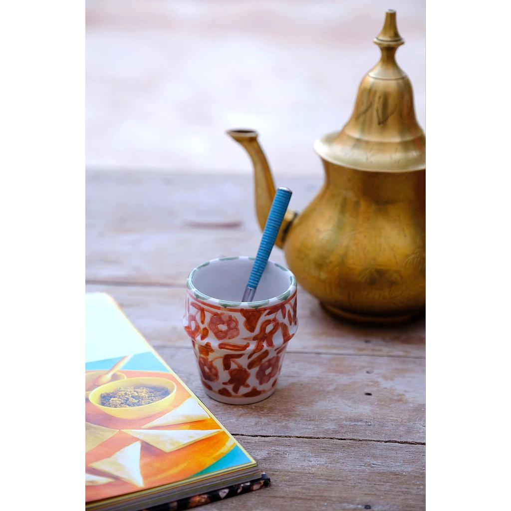 Petite tasse à café fleurs multicouleur gold