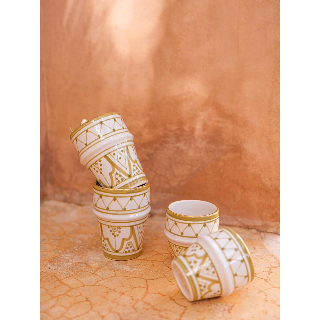 2 Moyennes Tasses beldi Zwak kaki gold
