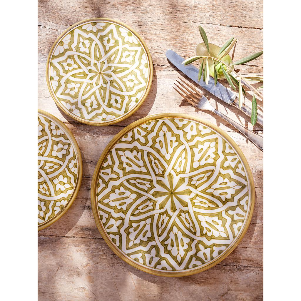 Assiette Fassia kaki gold