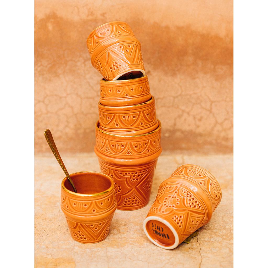 Moyenne Tasse beldi Empreinte marsala gold
