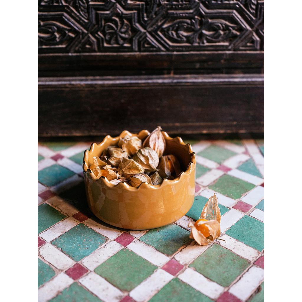 Bols, saladier et plat droits Tazza curry gold