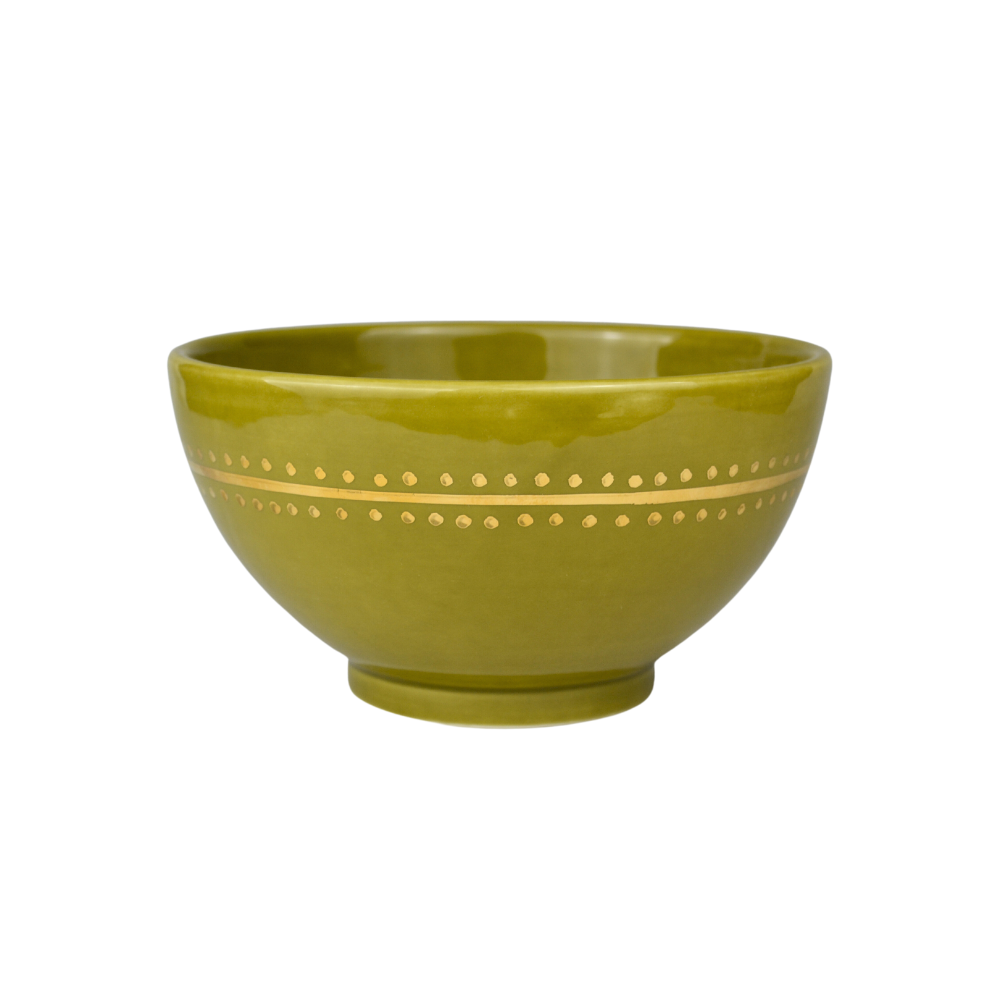 Grand bol rond D15cm Caftan kaki gold