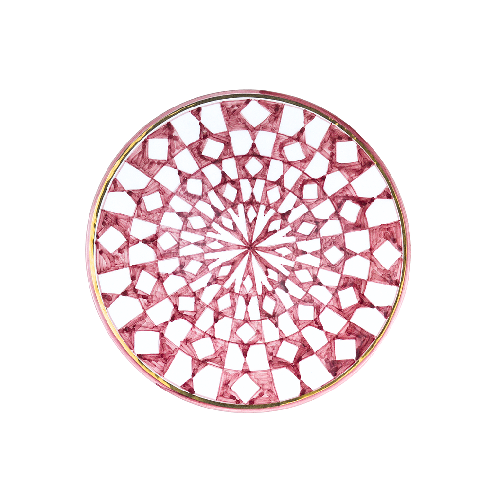 Grande assiette D26CM Africain aubergine gold