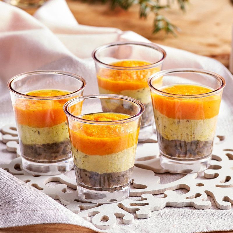 ✨ Verrine pintade carotte mandarine et champignons cuisinés 4x40g