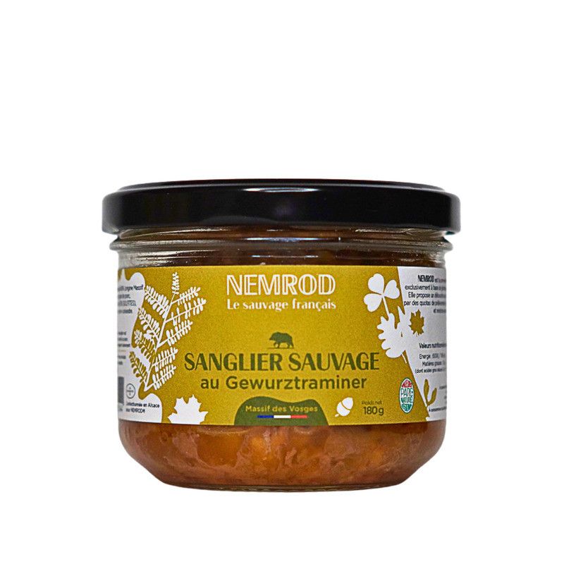 Terrine de sanglier sauvage français au Gewurztraminer - 180g
