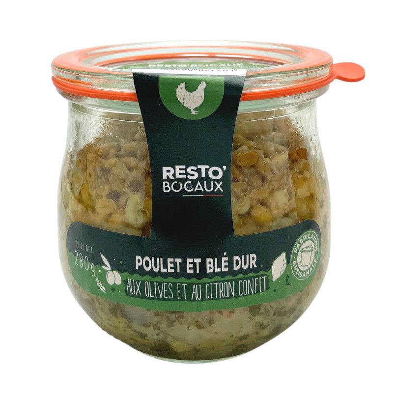 Poulet et blé dur aux olives et citron confit - 280g