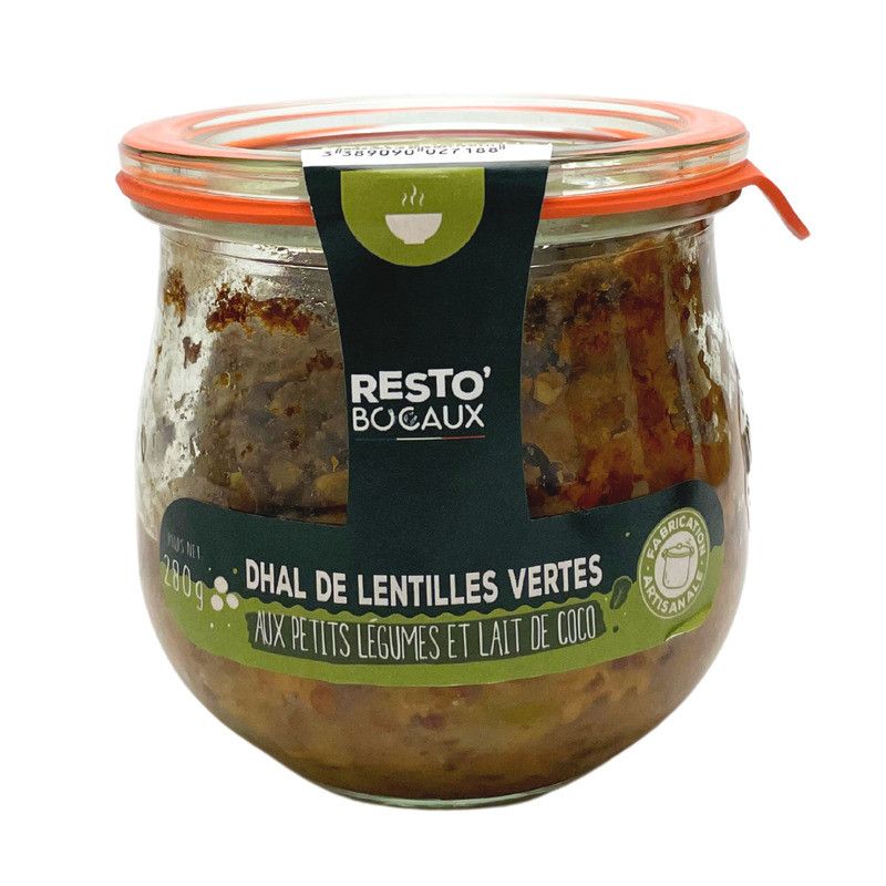 Dhal de lentilles vertes aux petits légumes et lait de coco - 280g